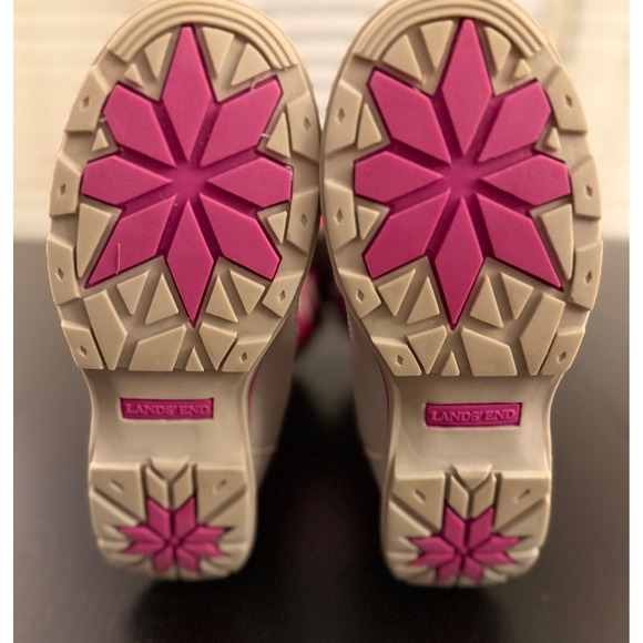 Lands' End Girls Insulated Tall Snow Winter Boots Size 3 Gray/Pink Waterproof - Picture 5 of 15